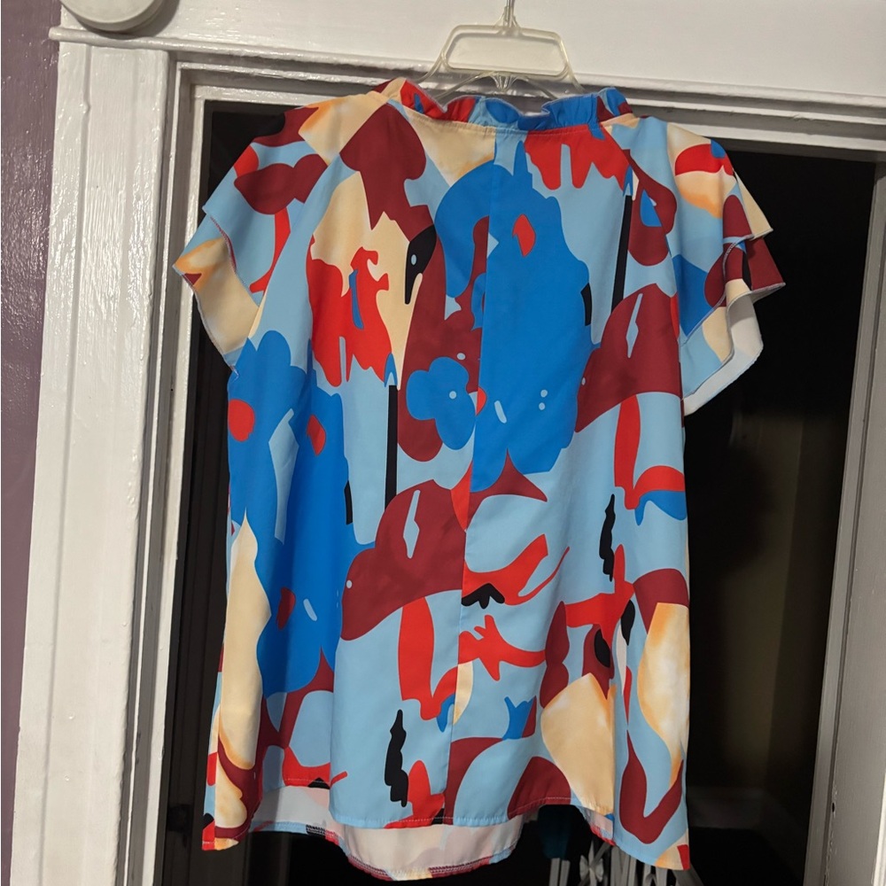 Colorful Abstract Women's Top - Picture 7 of 7
